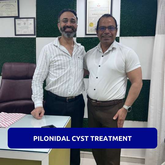 Happy Patient after Successful pilonidal sinus Treatment in Gurgaon pilonidal sinus treatment patient in Gurgaon