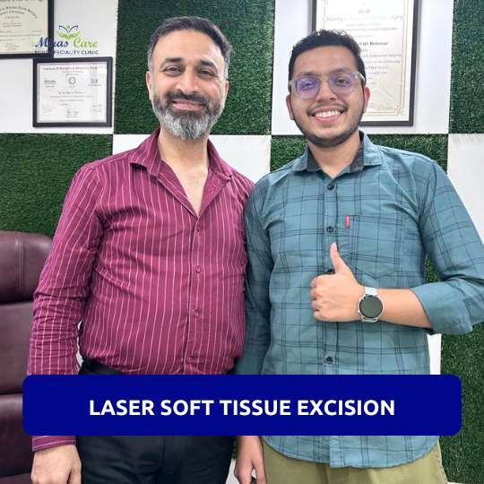 Happy Patient after Successful Laser soft-tissue excision in Gurgaon Laser soft-tissue excision treatment patient in Gurgaon
